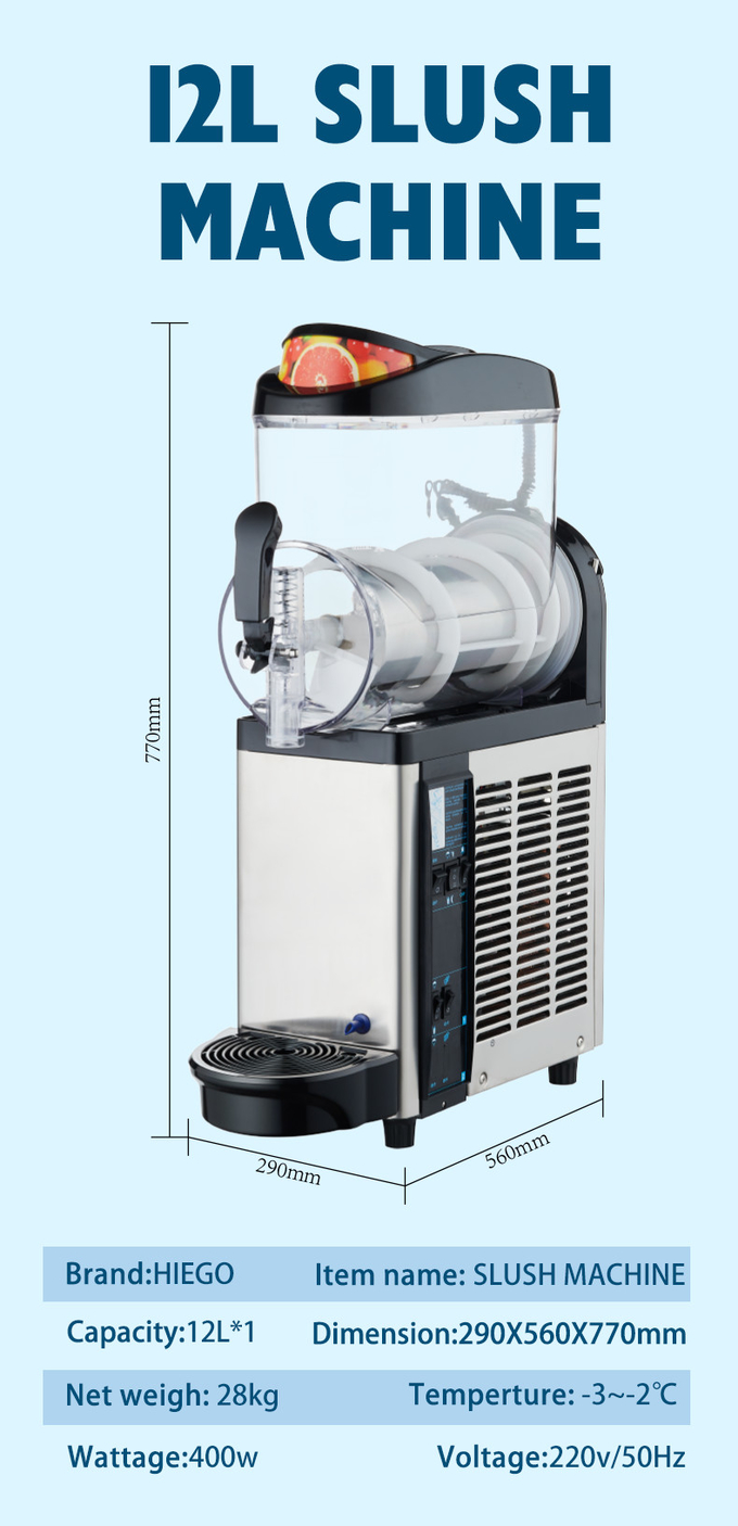 Single Bowl Commercial Slush Machine 12L 36l Frozen Slushy Maker