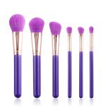 Wholesale Fashion Cosmetic Brush Cruelty Free Dark purple Wood Handle Brush With