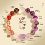 Crystal Gemstones Bracelet,Anxiety Stress Relief Bracelet Handmade Purple