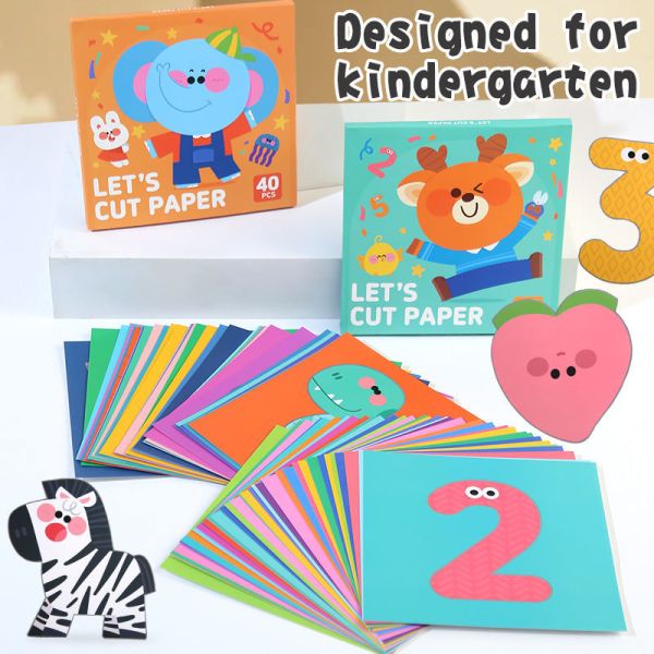 Kindergarten Preschool Creative Learning Toy Paper Cutting Art Scissor Skills Activity Book for Kids