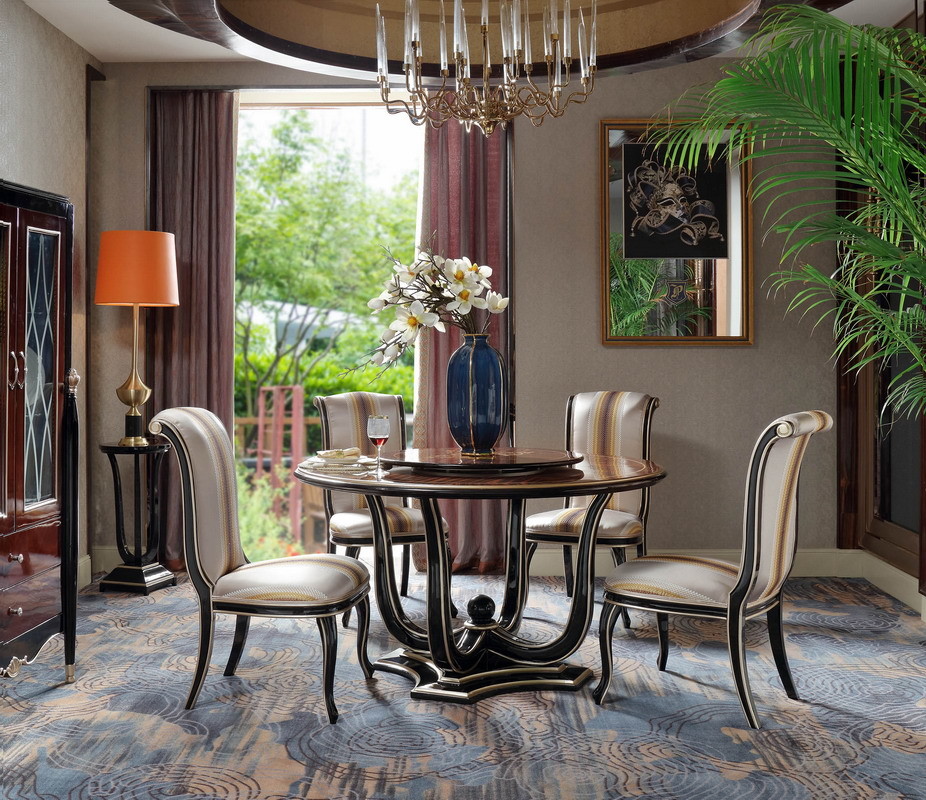 Luxury Villa house office Furniture Ebony wood Book cabients and Reading desk in glossy painting with Writing chairs