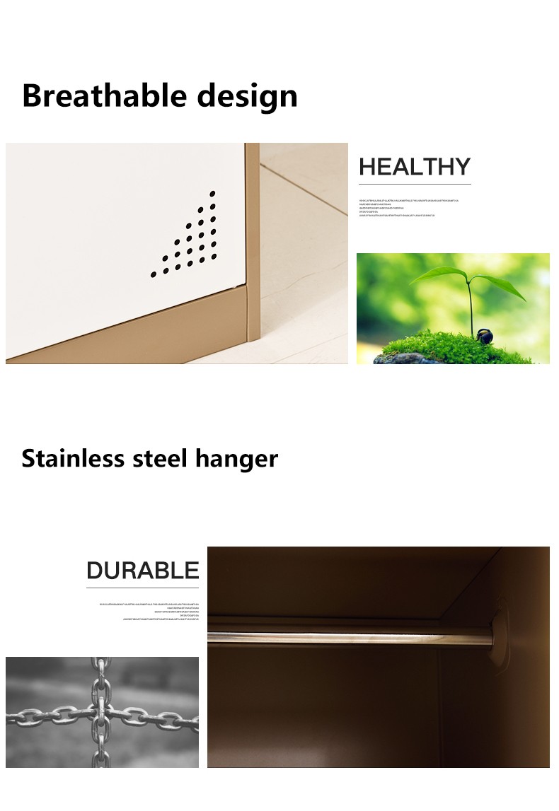 Anti Corrosion 0.6mm Metal Locker Storage Cabinet 3 Door Family