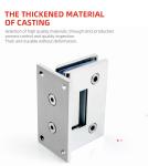 Stainless Steel Brass 90 Degree Wall Mount Offset Shower Glass Hinge for Square