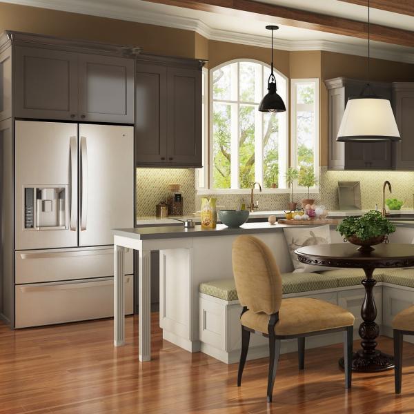 Quality White Wooden Base Built In Pantry Cabinet Scandinavian Style For Kitchen for sale