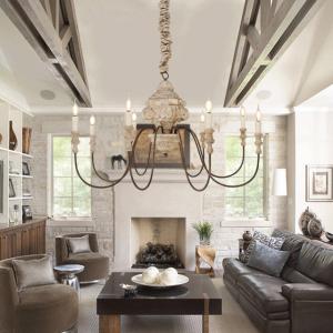 China Reclaimed wood ceiling chandelier Lighting (WH-CI-33) wholesale