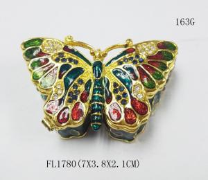 China Alloy butterfly trinket box metal Small Jewelry Boxes wholesale