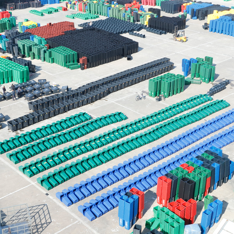 HDPE 50l Garbage Can OEM ODM Plastic Outdoor Garbage Can Blue Green Red