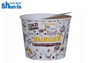 China 85oz 170oz Flexo Printing Paper Bucket For Fried Chicken Salad wholesale