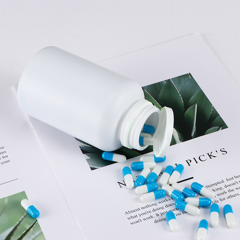 4oz 5oz 6oz 8oz Empty Black HDPE Tablet Capsule Bottle with Pull-Ring Flip Cap Customized Colors and Durable Material