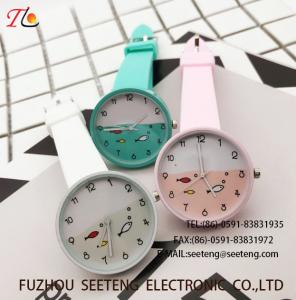 China custom logo silicone plastic watch with all normal color available fashional watch Multicolor strap Cute watch wholesale