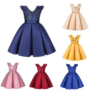 China Summer Children's Clothing Children Sequin Dress Festive Party Princess Dress wholesale