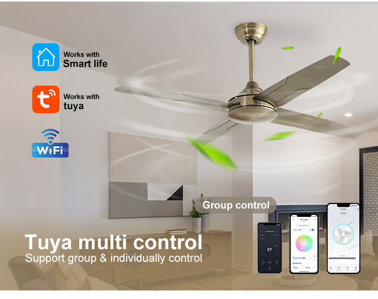 High Speed AC Pure Motor Copper Ceiling Fan with Remote Control and 4 Iron Blades