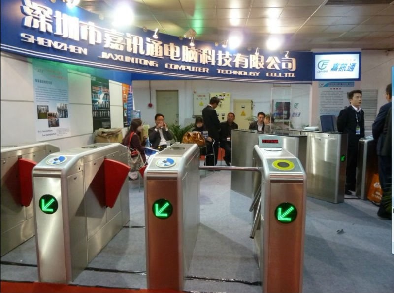 Pedestrian Full Height Turnstile , Bi - Directional Turnstile Security Doors Semi Auto