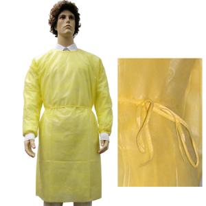 China CPE Sterile Disposable Gowns Long Sleeves Isolation Gown 16-45gsm For Hospital &amp; Clinic wholesale