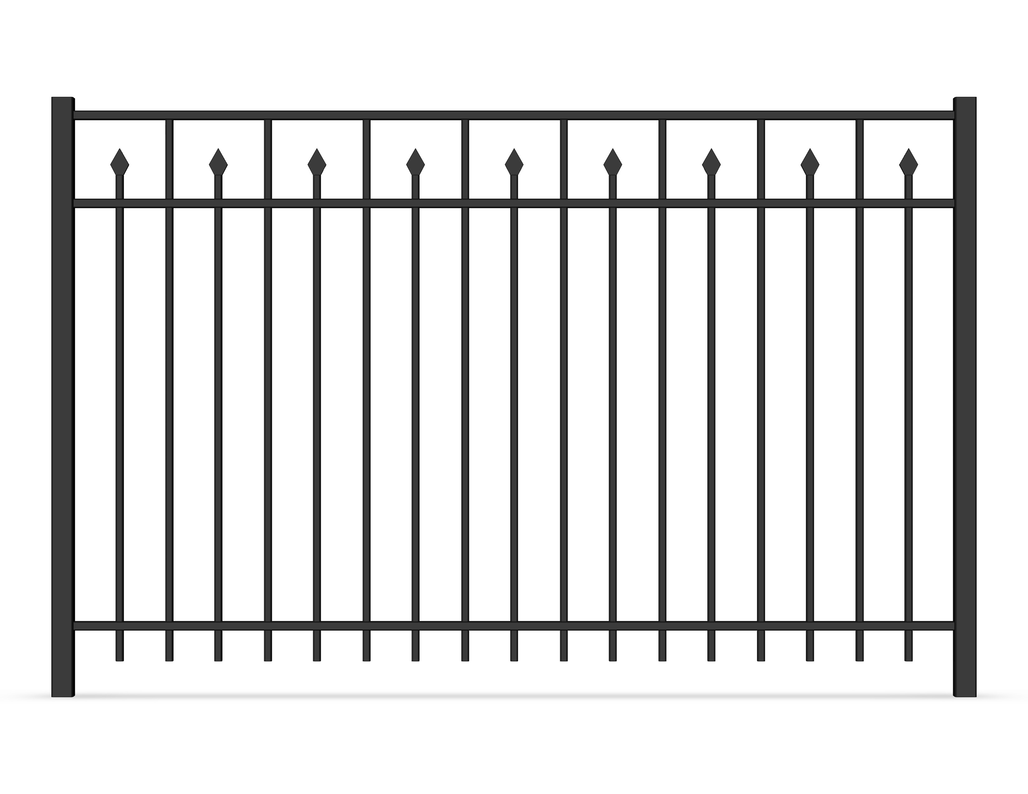 Top Flat Spear Steel Fence Panels 2100MM*2400MM Stain Black Powder Coated