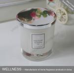 Clean Burning Natural Soy Wax Candles , Gold Lid Black Glass Candle Jars