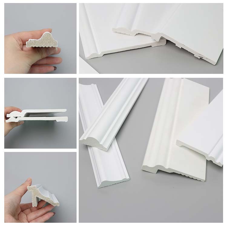 Laminated PS White Color Skirting Baseboard In Flooring Accessories Fireproof