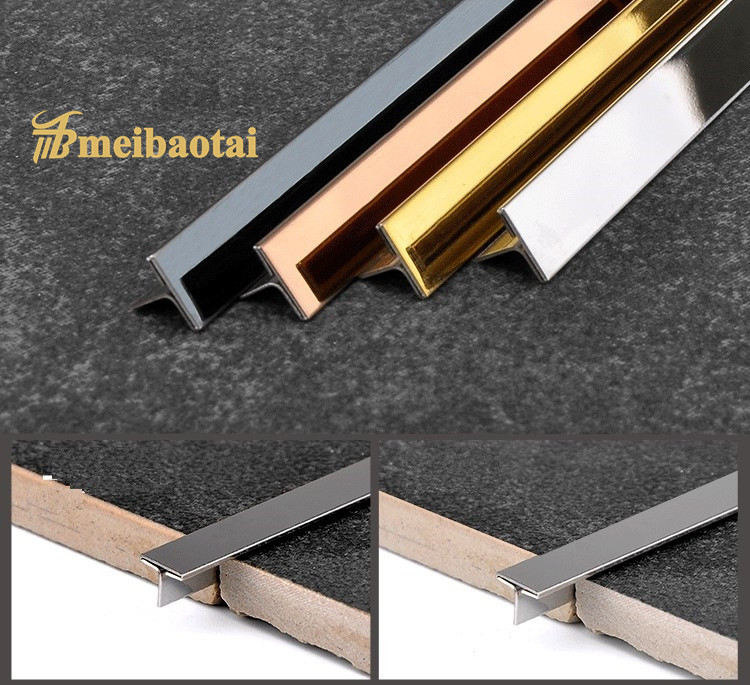 Hairline Stainless Steel Corner Tile Trim 20mm Width 2048mm Length