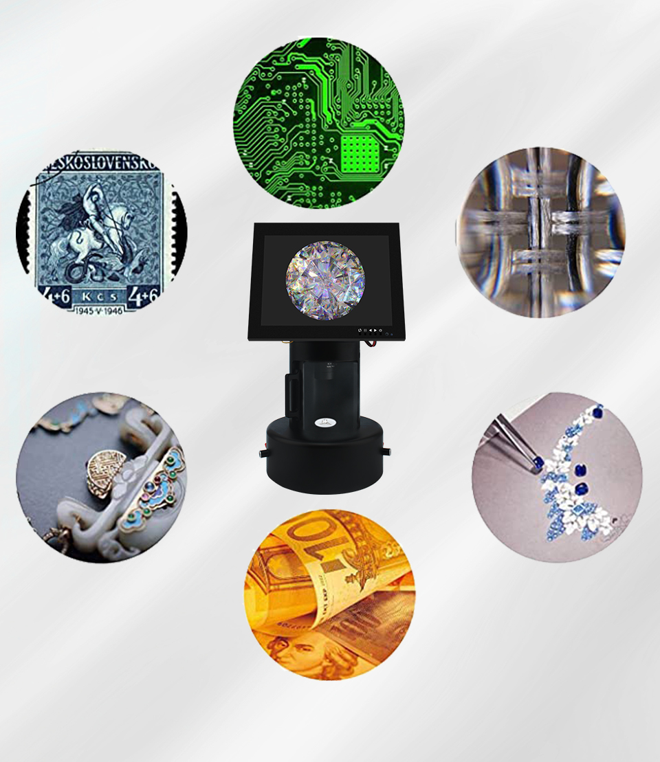 8" LCD Screen Jewelry Making Microscope 5-50mm Lens Focal Length