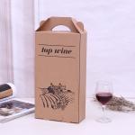 Kraft Paper Double Wine Bottle Gift Boxes Portable CMYK 4 Color Offset Printing