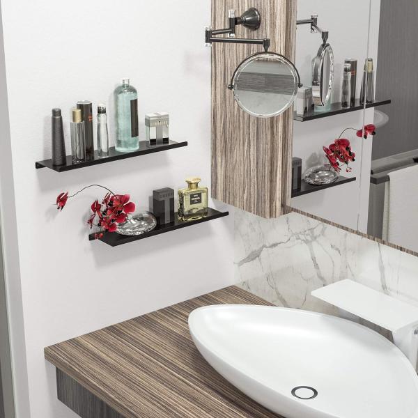 Black White Floating Shelves for Bedroom Living Room Bathroom Kitchen Customized Logo