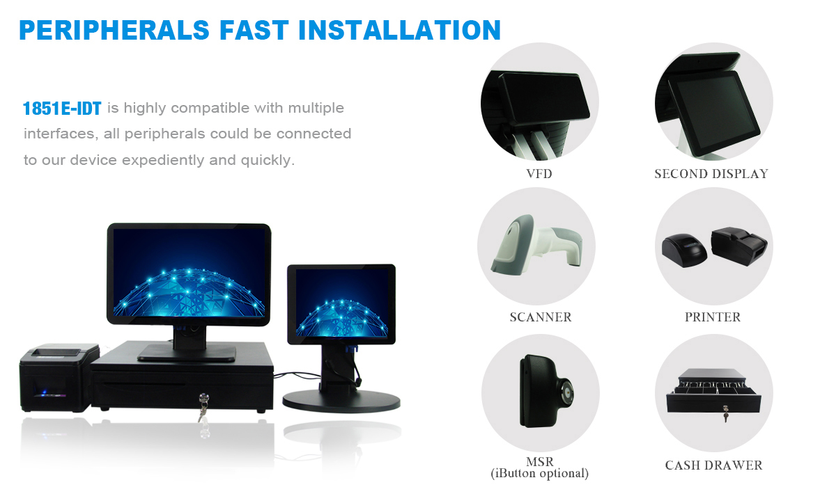 Intel J1900 IP64 Water Proof Touch Screen POS System With Printer