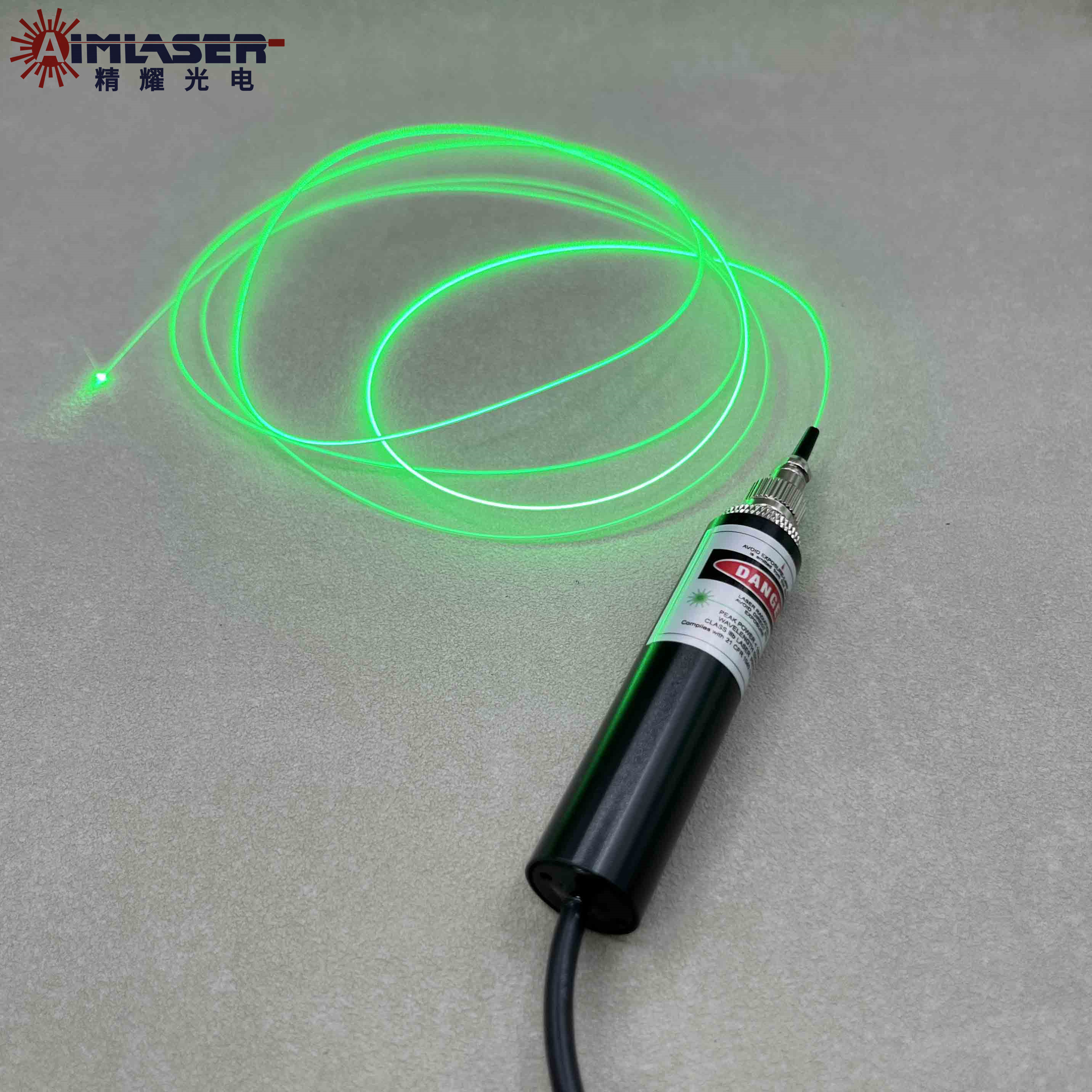 Coaxial Fiber Coupled Laser Diode Module 520nm 30mW 170um Multi-mode Corning Light Diffusing Fiber Laser Source