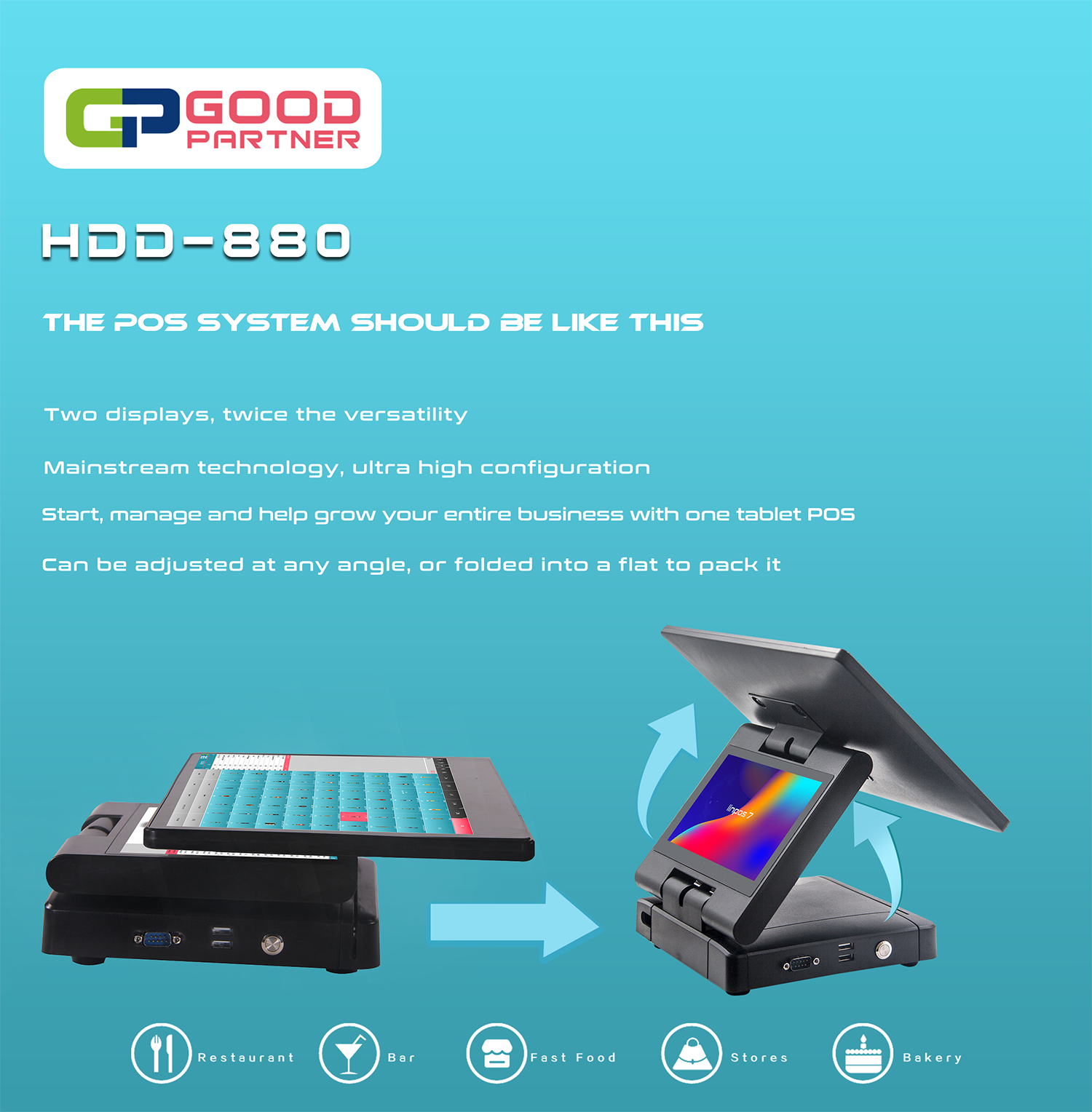 2GB DDR3 RAM Android Touch POS System Cash Register Machine for Retail Self Service