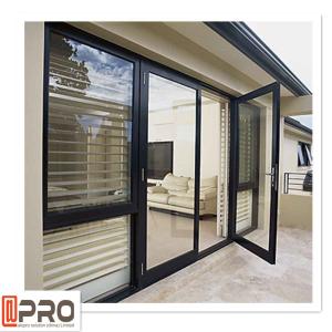 China Multi Color Hinged Security Doors , Sound Insulation Aluminium Glass Front Door wholesale