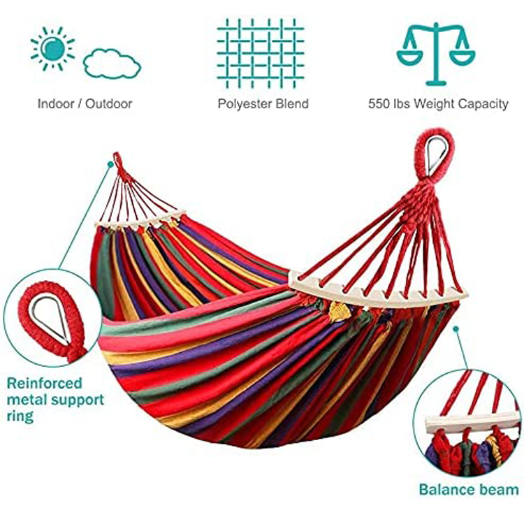 Outdoor Indoor Garden Camping Portable Folding Ultralight Canvas Hanging Tree Swing Hammock