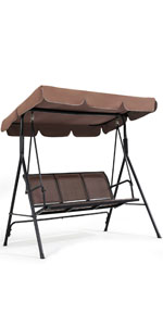 3-Seat Texteline Fabric Patio Swing Chair