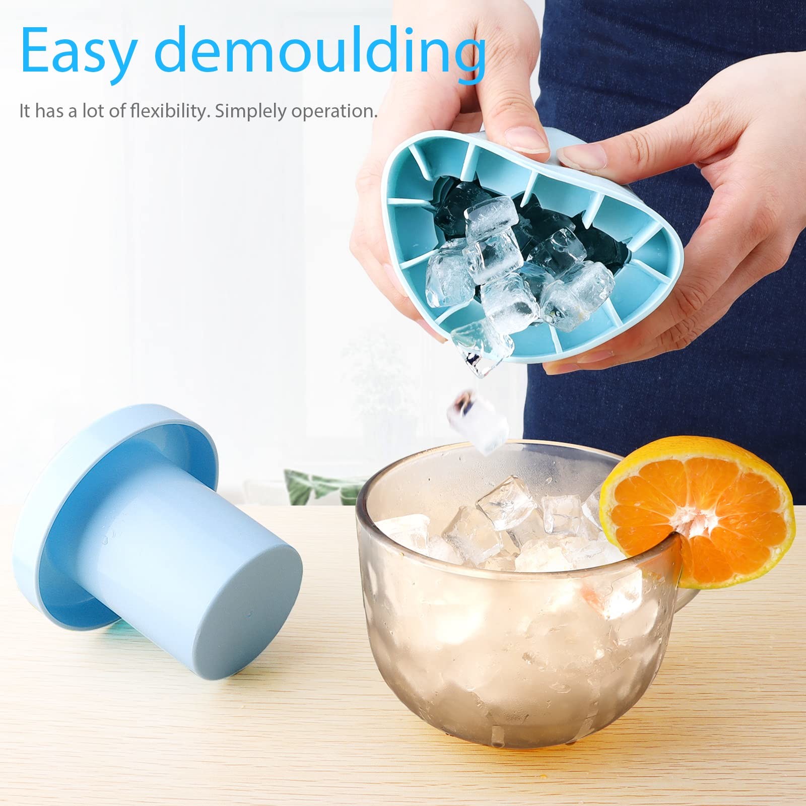 Cylinder Silicone Ice Cube Mold Decompress Ice Lattice Press Type Mini Ice Maker Cup