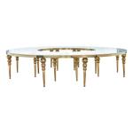 Half Marble SS Steel Furniture Round C Shaped 0.76m3 Golden Stainless Steel
