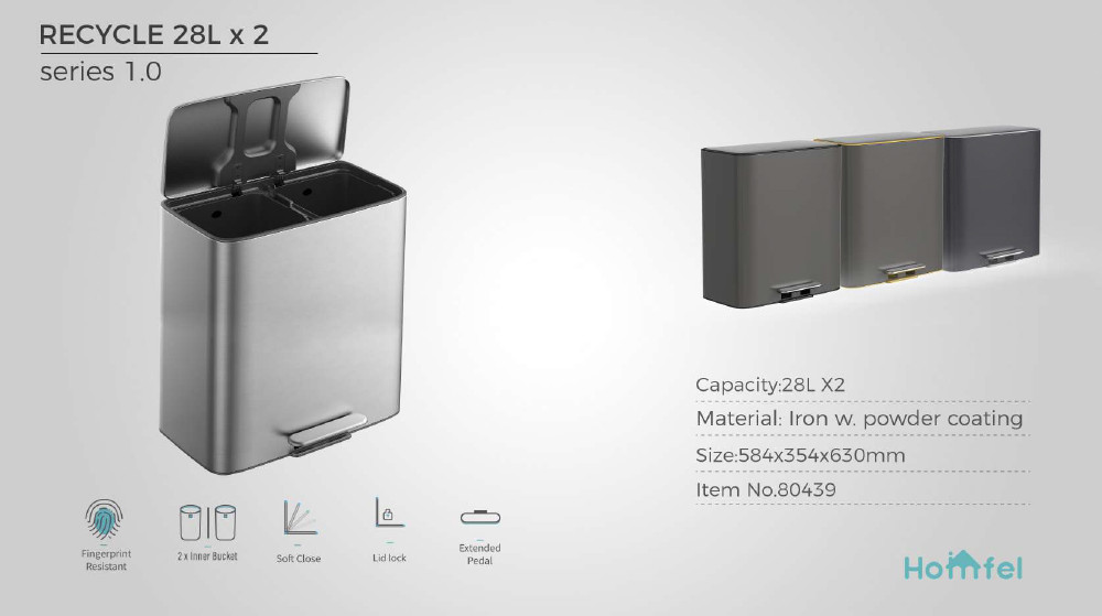 OEM Accepted 18L Rolling Cover Type Stainless Steel Trash Bin For Household Garbage Container