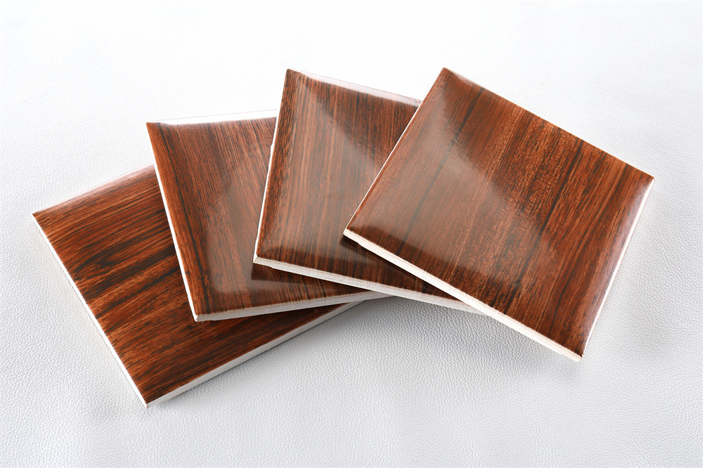 Dark Brown 152x152mm Interior Room Square Ceramic Wall Bread Tiles For Bathroom And Office