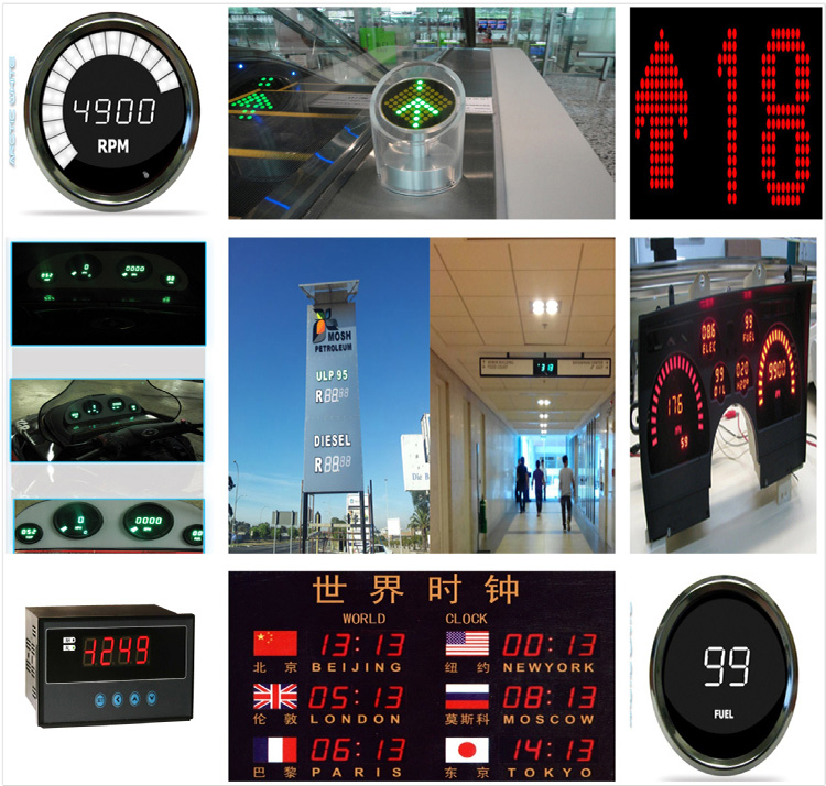 7x11 orange color square hole led dot matrix display module led panel for lift