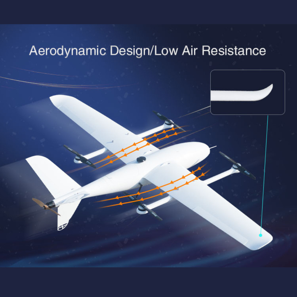 Load 2.2KG Weight Surveying Tilt Camera Fixed Wing Drone Vertical Takeoff Street Modeling HXAYK-250