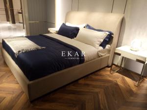 China Modern Fabric Upholstered Headboard Wooden Divan Bed wholesale