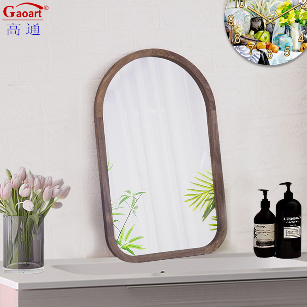 Modern Arch Full Length Antique Sticker With Wood Frame Mirror for Bathroom Decor