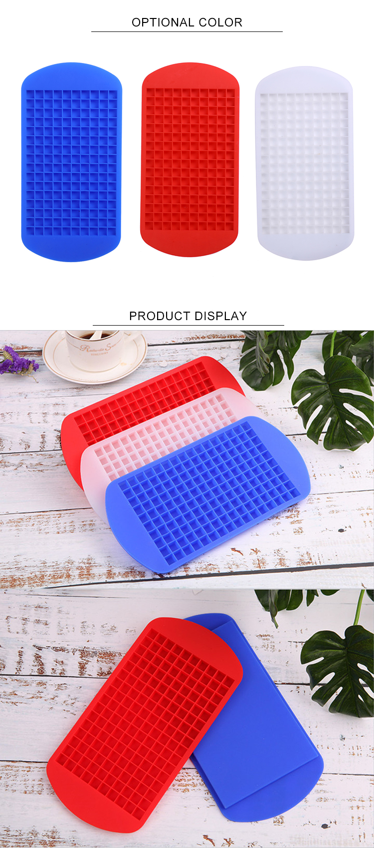 FDA Overlay Design Mini Square Silicone Ice Trays