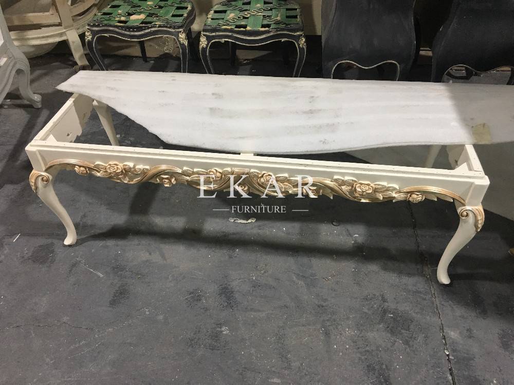 Luxury Antique Rectangle Coffee Table Hand Carved Wooden Coffee Table