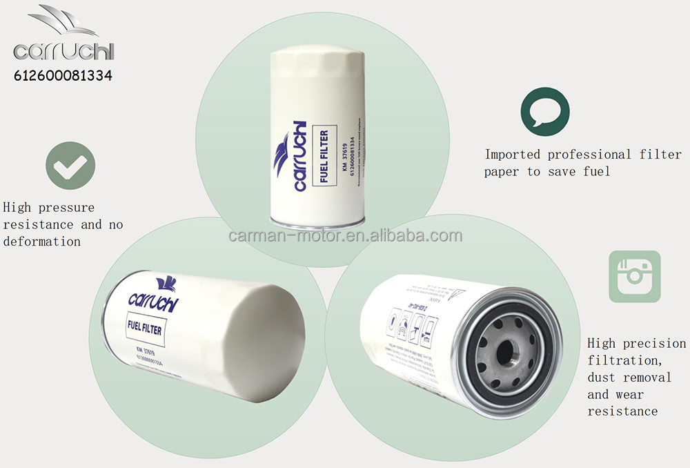 Standard Size Metal LG Loader Truck Fuel Filter 612600081334 Diesel Engine Fuel Filter for Construction Machinery