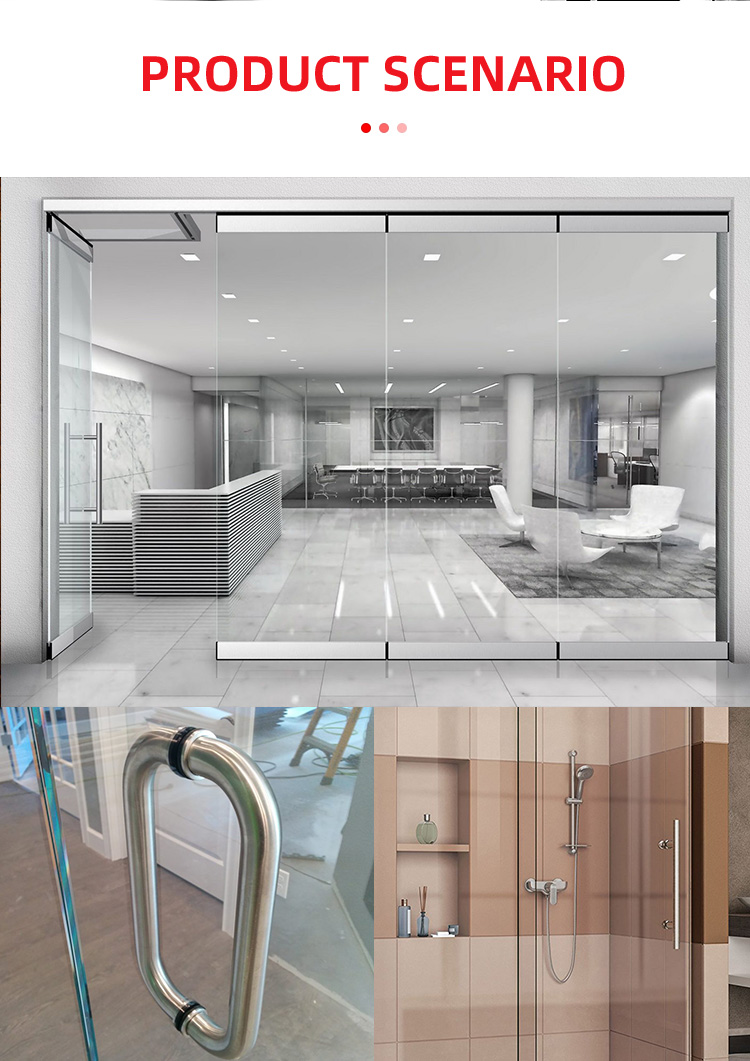 1.0mm Thickness Square Glass Pull Handle for Shower Door SS304 Corrosion Resistant