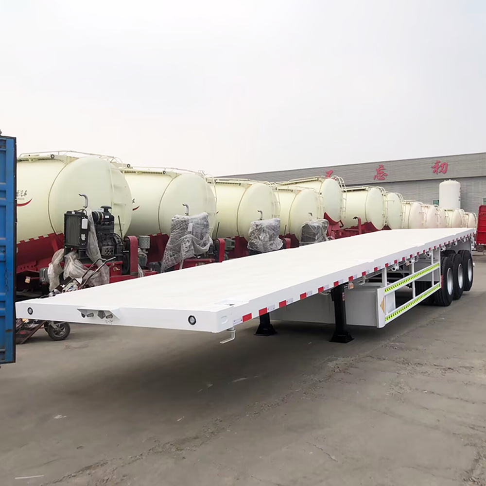 3 And 4axel 40ft 50ft 60ft Container Flatbed Trailer Tanzania Used Flatbed Semi Trailer For Sale