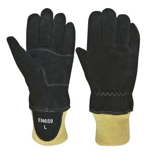 China Cowsplit Shell Wristlet Cuff Firefighter Work Gloves EN659 Certified wholesale