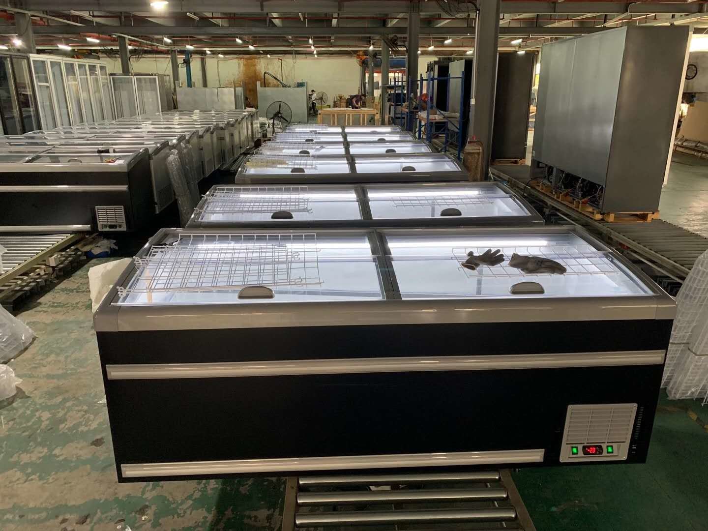 Hot Sale Supermarket Refrigeration Aht type Glass Island Icecream Freezer with certificate