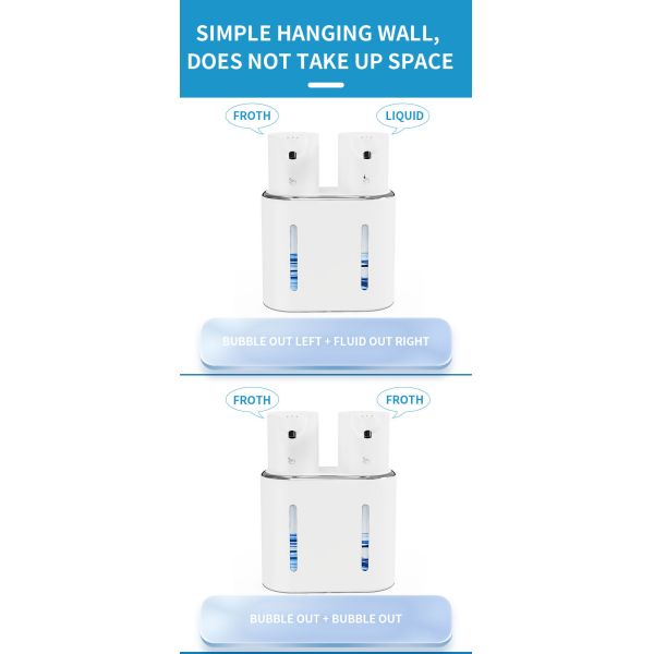 Portable Automatic Foaming Soap Dispenser 400MLX2 Capacity Sensor Soap Dispenser Automatic Kitchen Liquid Soap Dispensers