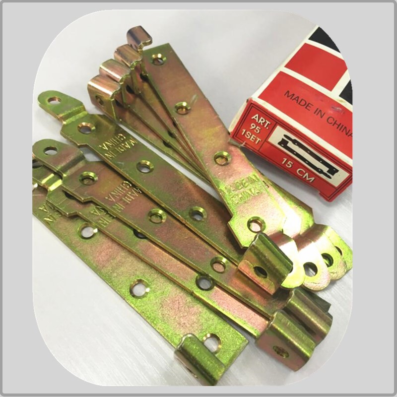 R Type 5" Heavy Duty Shed Door Hinges Black Color Unpolished Black Wear Resistance