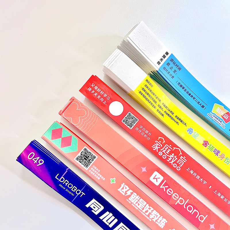 Synthetic Personalized Paper Wristbands For Events Full Color Printing