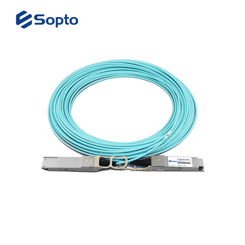 High Speed AOC Optical Fiber Cables 40G QSFP+ To 4 SFP+ 20M